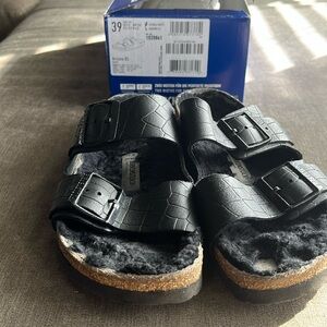 Birkenstock Arizona Black Shearling